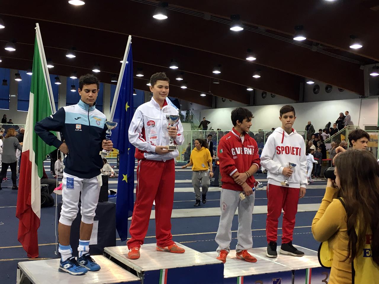 DUE MEDAGLIE D’ORO E DUE DI BRONZO PER L’ACCADEMIA SCHERMA SPOLETO NELLA 2^ PROVA GPG U14 A ROMA