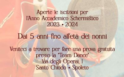 Aperte le iscrizioni dell’Anno Accademico Schermistico 2023 – 2024